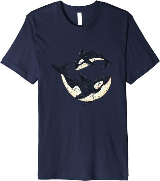 Men Women Happy Orcas Killer Whale Cute Orca Lover Premium T-Shirt