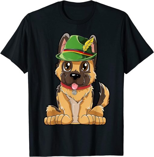 German Shepherd Oktoberfest T shirt Boys Lederhosen Alpine