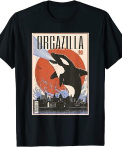 Orca-Whale Monster in Vintage Japanese Poster Orcazilla T-Shirt