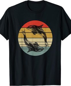 Vintage Orca Killer Whale Family Yin Yang Orcas Women Kids T-Shirt