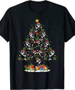 Orca Fish Lover Xmas Lighting Santa Orca Christmas Tree T-Shirt