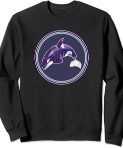 Orca Shirt: Cute Whale Lovers Colorful Art Killer Whale Sweatshirt