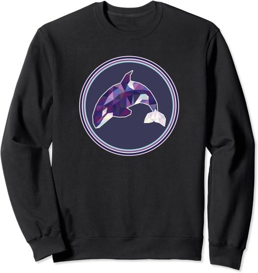 Orca Shirt: Cute Whale Lovers Colorful Art Killer Whale Sweatshirt